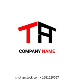 Vektorillustration-Logo "TA" mit elegantem Wohndesign