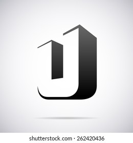 Vector logo for letter U design template