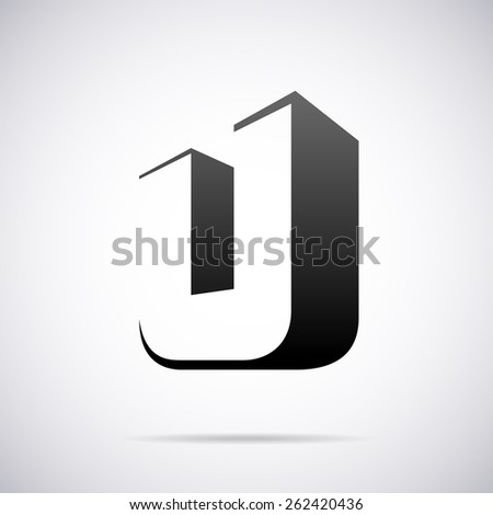 Vector logo for letter U design template