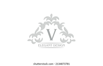Vector logo with the letter V. Can be used for jewelry, beauty and fashion industry. Great for logo, monogram, invitation, flyer, menu, brochure, background or any desired idea.
