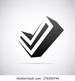 Vector logo for letter V or confirm sign design template