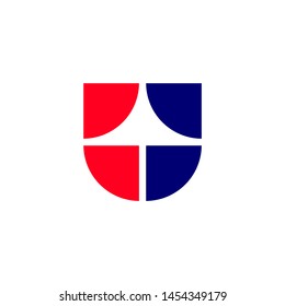 Vector Logo Letter V. V Letter Design Vector Stripes Squares and Circles.