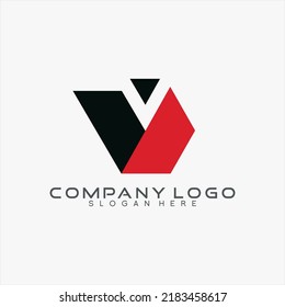 Vector logo letter V and triangle