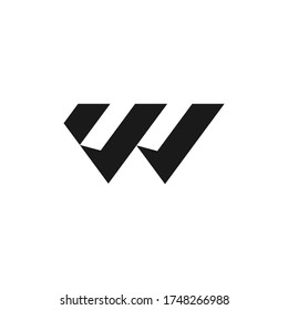 vector logo letter w black and white