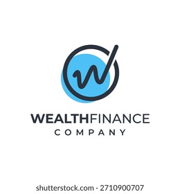Logotipo del Vector de la letra W en un círculo