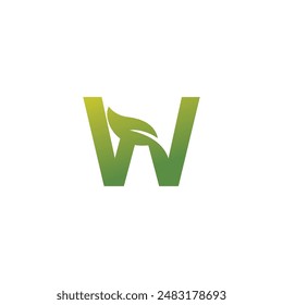 Vector logo of the letter W combined with leaves.