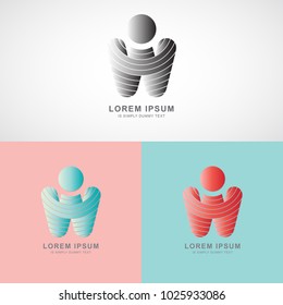 vector logo Letter W with the curved line design