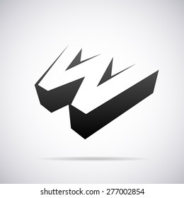 Vector logo for letter W design template