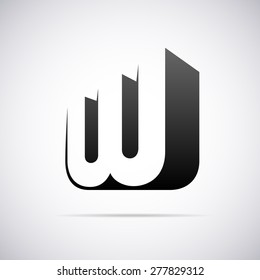 Vector logo for letter W design template