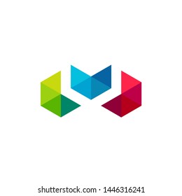vector logo letter w mosaic