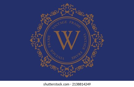 Logo del vector con la letra W sobre un fondo oscuro. Ideal para logotipo, monograma, invitación, volante, menú, folleto, fondo o cualquier idea deseada.
