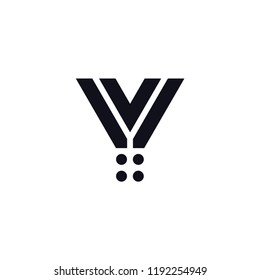 Vector Logo Letter Y. Y Letter Design Vector Stripes Squares and Circles.