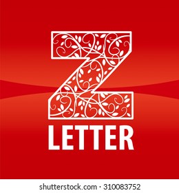 vector logo of the letter Z floral ornament