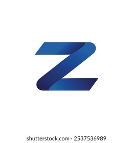 Logotipo de Vector de la letra Z degradado azul moderno.