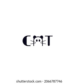  vector logo lettering cat in minimalism