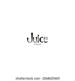 vector logo lettering juice citrus in minimalism
