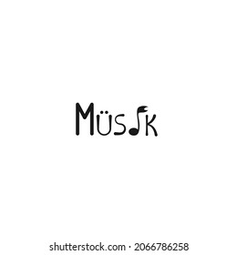 vector logo lettering music in minimalism