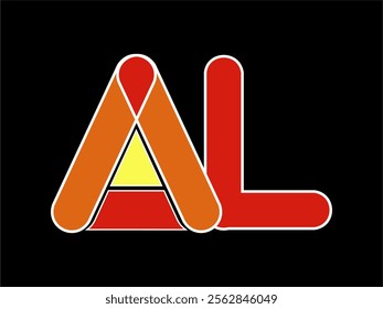 Vector logo with the letters AL for the name of an activity, city or entity