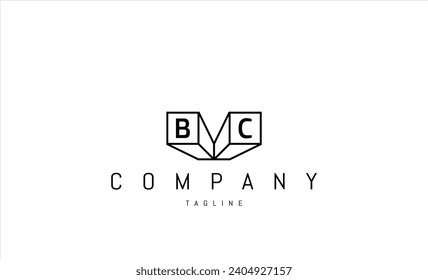 Vector logo with letters b and c abstract illustration