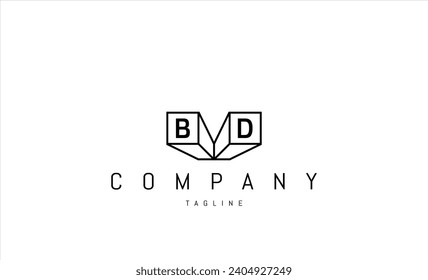 Vektorlogo mit Buchstaben b und d abstrakte Illustration
