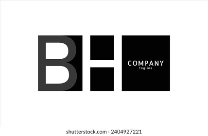 Vektorlogo mit Buchstaben b und h, abstrakte Abbildung
