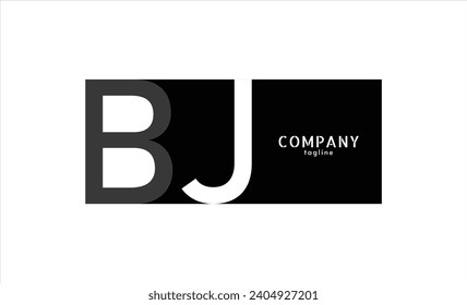Vector logo with letters b and j abstract illustration