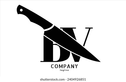 Logo vector con letras b y v ilustraciones abstractas