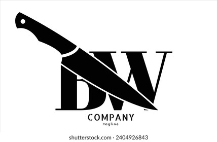 Logo vector con letras b y w ilustraciones abstractas