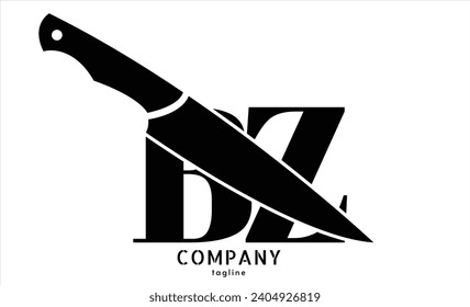Logo vector con letras b y z ilustración abstracta