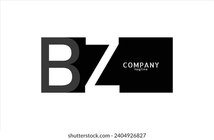 Vector logo with letters b and z abstract illustration