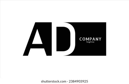 Vector logo with letters A and D abstract illustration.