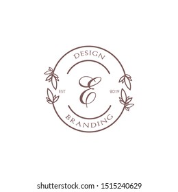 Vector logo letters E design template. modern logo, spa, decoration, brand, wedding and element vector illustrasion.