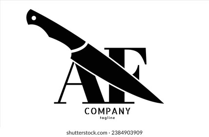 Vector logo with letters A and F abstract illustration.