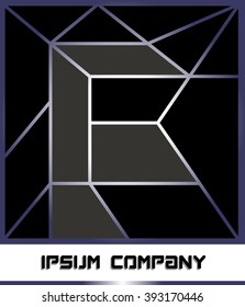 Vector logo letters F. It consists of geometric shapes. Contains a space for your text. EPS10.