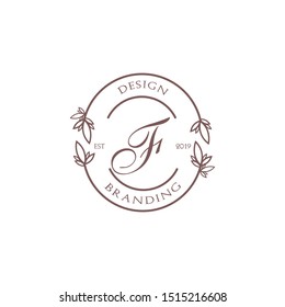 Vector logo letters F design template. modern logo, spa, decoration, brand, wedding and element vector illustrasion