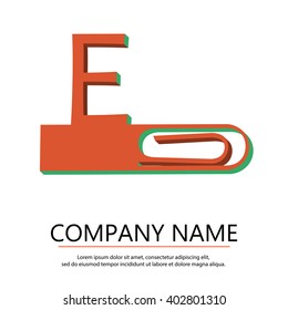 Vector logo letters F. Isolated on a white background. Contains a space for your text. EPS10.