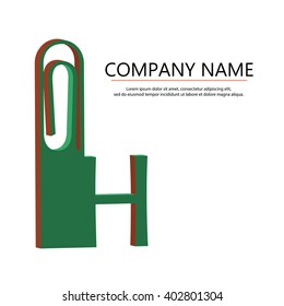 Vector logo letters H. Isolated on a white background. Contains a space for your text. EPS10.