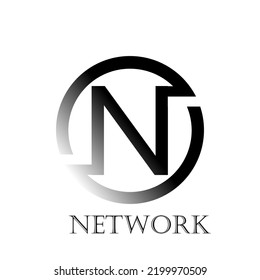 VECTOR LOGO LETTERS INITIAL N WITH ADDITIONAL COLOR GRADATION