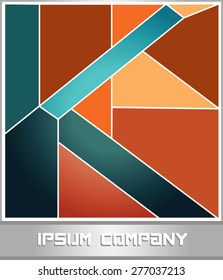 Vector logo letters K. It consists of geometric shapes.It contains a space for your text.