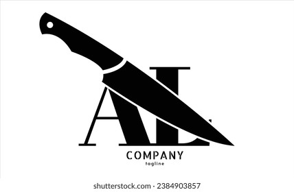 Vector logo with letters A and L abstract illustration.