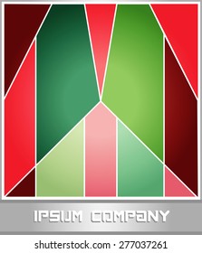 Vector logo letters M. It consists of geometric shapes.It contains a space for your text.