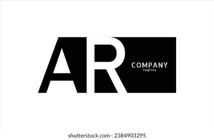 Vector logo with letters A and R abstract illustration.