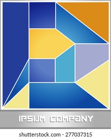 Vector logo letters R. It consists of geometric shapes.It contains a space for your text.