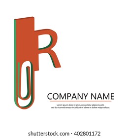 Vector logo letters R. Isolated on a white background. Contains a space for your text. EPS10.
