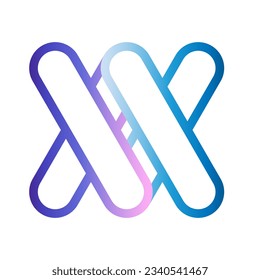 Vector logo letters "XX". Logo options in a minimalist, modern, trendy, flat style. Elegant corporate identity with gradient isolated on white background.