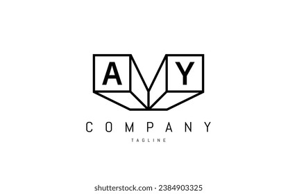 Logo vector con letras A e Y ilustración abstracta.