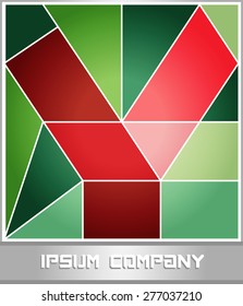 Vector logo letters Y. It consists of geometric shapes.It contains a space for your text.