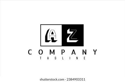 Vector logo with letters A and Z abstract illustration.