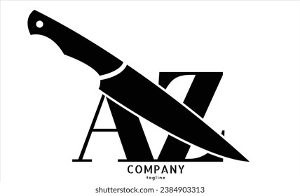 Vector logo with letters A and Z abstract illustration.