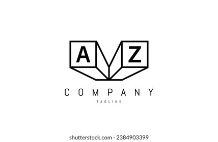 Vector logo with letters A and Z abstract illustration.